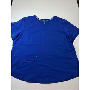 Scrubstar Ultimate Electric Blue Short Sleeve Scrub Top Size 3XL